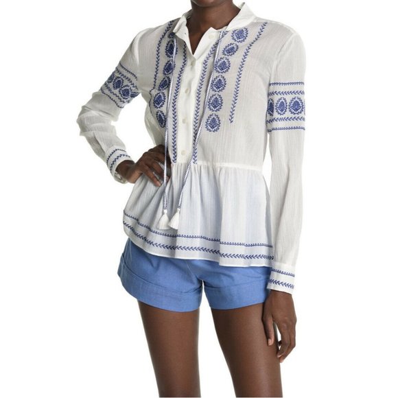 NWT Derek Lam 10 Crosby Ailani Peplum Blouse - 4